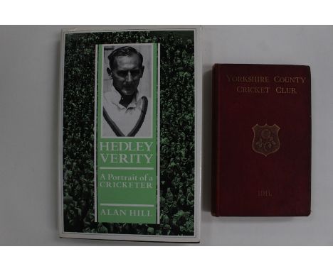 Yorkshire County Criket Club 1911 book. Listing of Officers, fitures, rules etc for the 1911 Season. Along with book "Hedley 