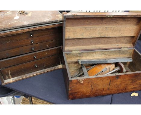 Tool chest and tool box containing large quantity of tools, predominately manufactured by Moore &amp; Wright of Sheffield (2)