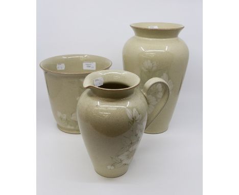 Denby Pottery Day Break vase, water jug and planter