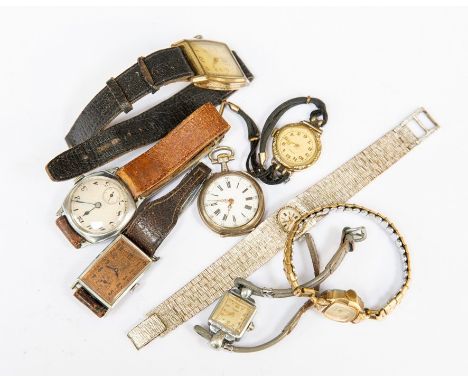 A collection of vintage watches to include 1930's and 40's gents watches&nbsp; along with three ladies 1930's watches and a 1