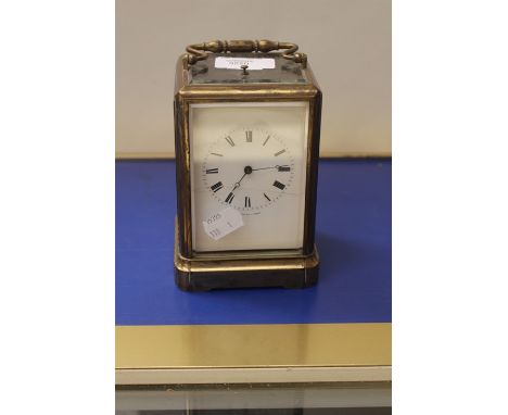 Edwardian brass chiming mantle clock, Roman numerals