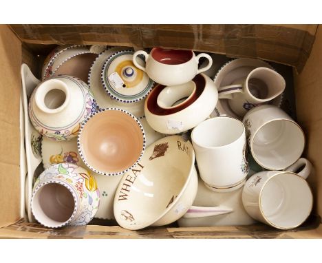 Assorted late 20th Century Poole Pottery including bowls, Royal mugs and vases