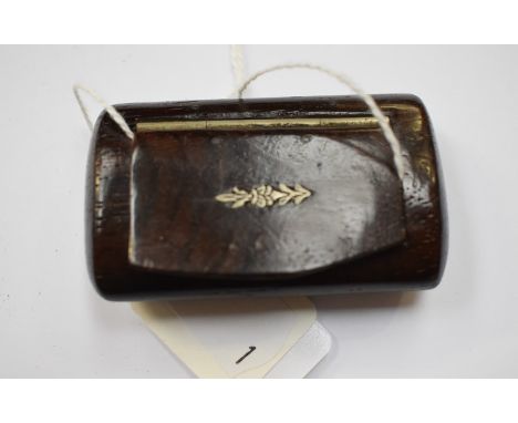 A Niello and hardwood snuff box, 19th Century