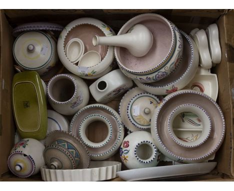 Assorted late 20th Century Poole Pottery including bowls, preserve pots and vases