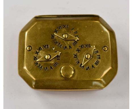 A brass combination snuff box inscribed verso and dated 1846 