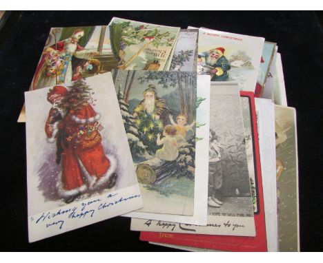 Father Christmas selection inc Hold To Light, Embossed and Tucks (approx 38)