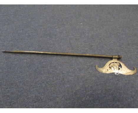 Axe: An Indian 'TABARZIN' (saddle axe) typical of those used by armoured Indian cavalry in the 18th & 19th century. All steel