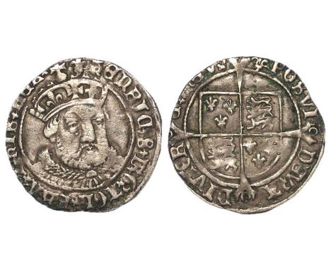 Edward VI silver groat struck in the name of Henry VIII, Tower Mint, mm. Lis, reverse reads:- POSVI etc., with annulets in re