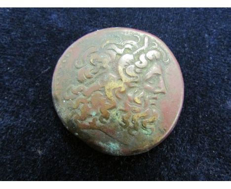 Ancient Egypt, Ptolemy IV, Philopator, 221-204 B.C., AE40, wt. 69.3g., obverse:- Diademed head of Zeus Ammon right, reverse:-