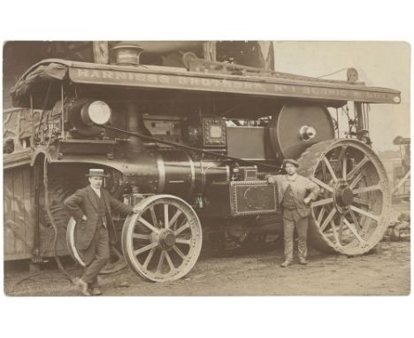 Superb R/P selection of Harniess Bros steam traction engine & fairground rides, one at Holbeck 1915, another with Worksop pho