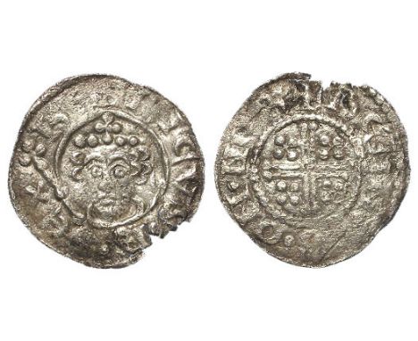 Henry II silver penny, Short Cross Type, Class 1b, reverse reads:- +REINALD.ON.NOR, Northampton Mint, moneyer, Reinald, with 