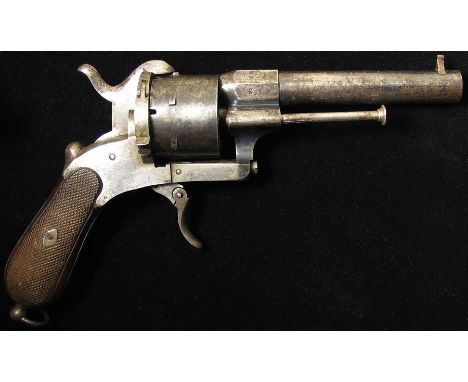 Pistol: A six shot pinfire revolver by LARHANAGA EIBAR (Spain). Barrel 5", calibre 11mm. Good working order and condition. Ch