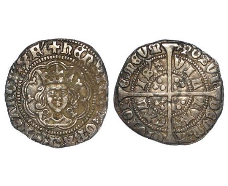 Henry VI, First Reign [1422-1461], silver halfgroat, Annulet Issue [1422-1430], Calais Mint, Spink 1840, full, round, central