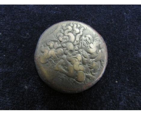 Ancient Egypt, Ptolemy IV, Philopator, 221-204 B.C., AE37, wt.45.4g.,obverse:- Diademed head of Zeus Ammon right, reverse:- E