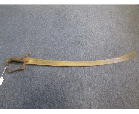 Sword: A Pattern 1796 Cavalry Troopers sword. Standard blade 33". No visible markings, rusted overall, ribbed leather grip, t