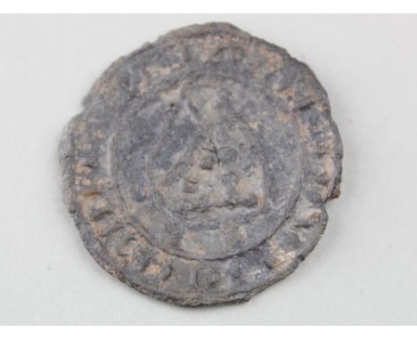 Boy Bishop cast leaded token of large size, obverse depicts a Bishop's mitre, the reverse although of large size imitates a m