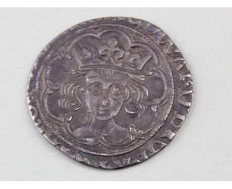 Edward IV, Second Reign 1471-1483, silver groat of London, rose on breast, mm. Heraldic cinquefoil [1480-1483], Spink 2100, n