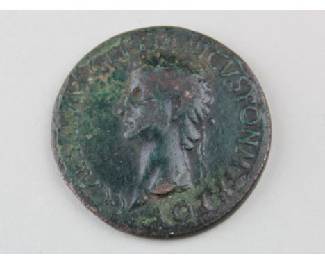 Caligula, brass sestertius 'Rome Mint 37-38 A.D.', Sear 1800, reverse reads:- AGRIPPINA DRVSILLA IVLIA and depicts Caligula's
