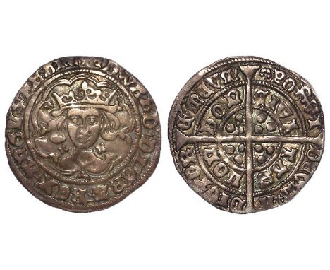 Edward IV First Reign [1461-1470], Light Coinage [1464-1470], silver groat, London Mint, mm. Rose, quatrefoils at neck, fleur