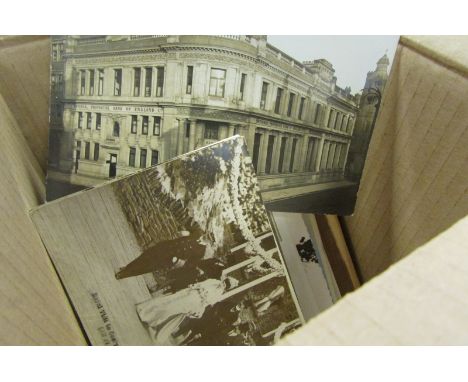 Small box containing original mixed collection, R/P's noted   (approx 125 cards)