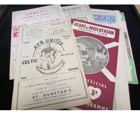 Football - mixed selection of Scottish progs 1956/60, includes Ayr v Celtic Cup 18/2/56, and Hibs v British Army 10/2/58 (12)