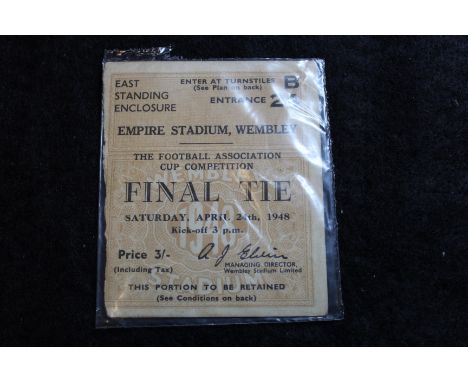 Football Ticket - FA Cup Final at Wembley - 24th April 1948