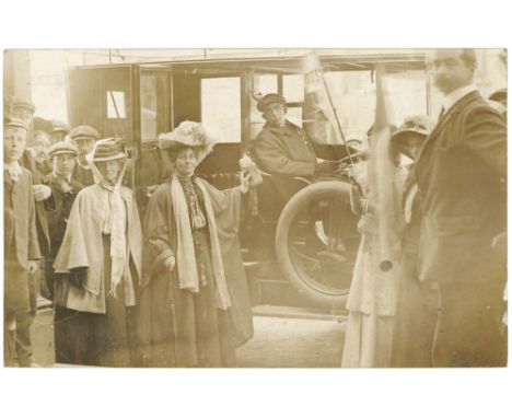 Mrs Pankhurst & Mrs Haverfield at Redcar July 1909 R/P (1)
