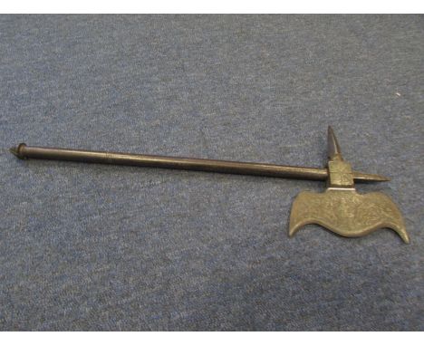 Axe: An Indian all steel 'TABARZIN' (saddle axe) typical of those used by armoured Indian Cavalry in the 18th & 19th centurie