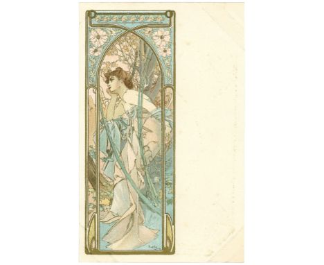 Glamour, Art Nouveau, Alphonse Mucha (Reverie du Soir) (1 card)