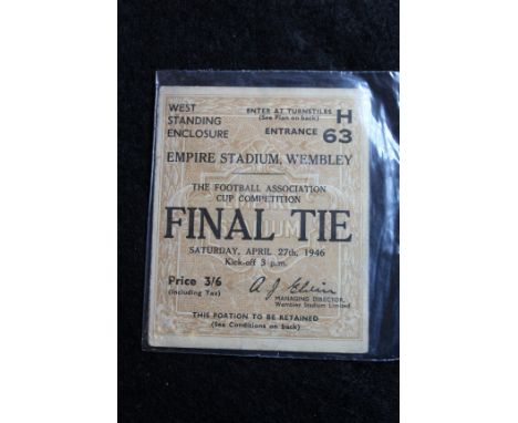 Football Ticket - FA Cup Final at Wembley - 27th April 1946 