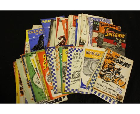 Speedway programmes - a wide variety of clubs from circa 1940's to the 1950's, including Harringay, Wimbledon, Swindon, New C