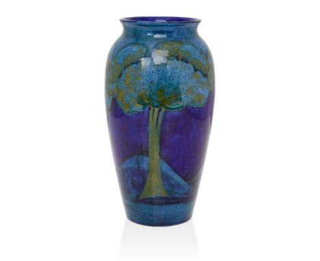 William Moorcroft (1872-1945), a Moonlit Blue pattern ceramic vase, c.1925, signed W Moorcroft in green, impressed Moorcroft 