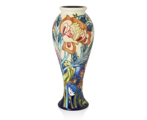 Modern Moorcroft (British), a Limited Edition tube lined vase made for Liberty's and designed by Emma Bossons,2019, impressed