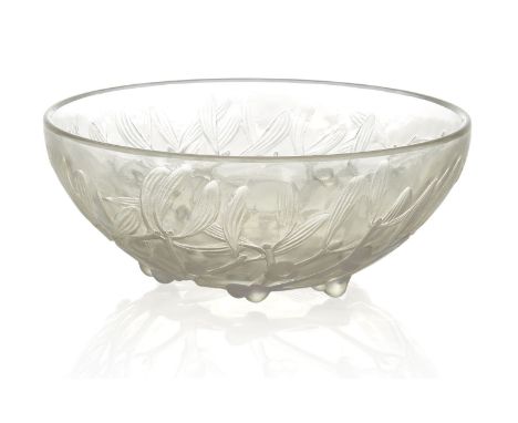 René Lalique (French 1860-1945), ‘Gui No1’, No.3223, an opalescent bowl, Designed 1921, acid-etched mark R. Lalique France,Mo