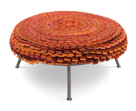 Fernando & Humberto Campana, (Brazilian), a ‘Vitório Régia’ stool for Estudio Campana,c.2002, metal studio tag to underside,T