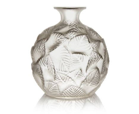 René Lalique (French 1860-1945), ‘Ormeaux’, No.984, a clear and frosted vase, Designed 1926, intaglio moulded R. Lalique, eng