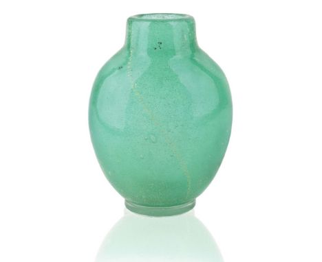 Attributed to Carlo Scarpa (Italian 1906–1978), a model '11009' vase for Venini, c.1932-1934,A 'Sommerso a Bollicine' green g