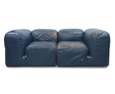 Mario Bellini (Italian b.1935), a ‘Le Mura’ two section sofa for Cassina,c.1972,A scarce model, in two sections, with navy bl