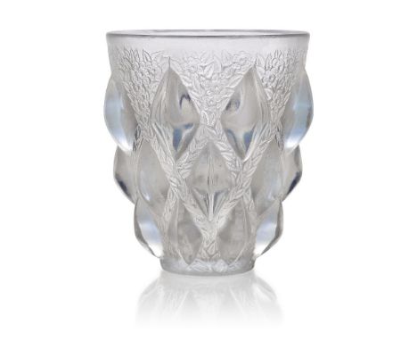 René Lalique (French 1860-1945), 'Rampillon' No. 991, an opalescent glass vase, Designed 1927, engraved R. Lalique France, N: