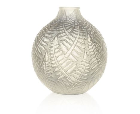 René Lalique (French 1860-1945), ‘Espalion’, No.996, an opalescent glass vase, Designed 1927, engraved R. Lalique France,Moul