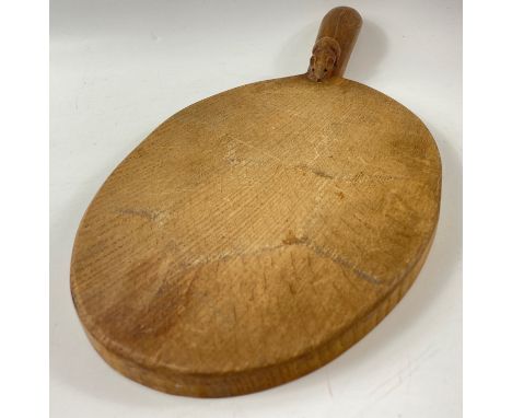 Highly sought after - a vintage ROBERT MOUSEMAN THOMPSON CHEESE BOARD WITH MOUSE 38cm long in good conditionApprox 1 pieces