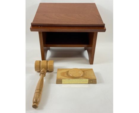 A small lectern and gavel presented by District 2 to commemorate the charter of the Inner Wheel club of Eastern Borders on 13