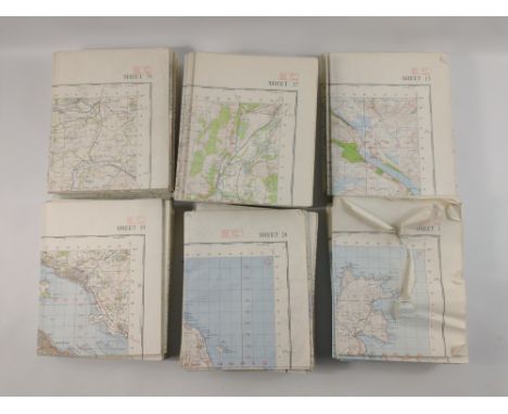 ORDNANCE SURVEY MAPS from 1960-63 (seventh series, edition I-GSGS) without covers to include sheet nos 1(torn), 2,3,4,5,6,7,8