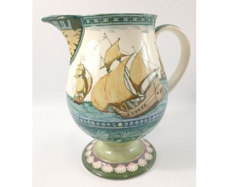 DOULTON/BURSLEM Galleon pitcher/ jug dimensions 17cm high x 9cm diameter - condition good , no chips cracks or signs of damag