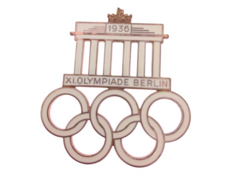 Original 1936 Berlin Olympics enamel car badge - dimensions 5.5cm height x 5.5cm wide approxApprox 1 pieces