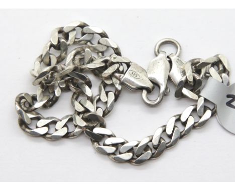 Vintage 1970's silver curb bracelet, L: 20 cm. P&amp;P Group 1 (£14+VAT for the first lot and £1+VAT for subsequent lots) 