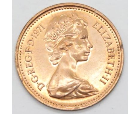 Elizabeth II penny, possible mis-strike having no design on obverse. P&amp;P Group 1 (£14+VAT for the first lot and £1+VAT fo