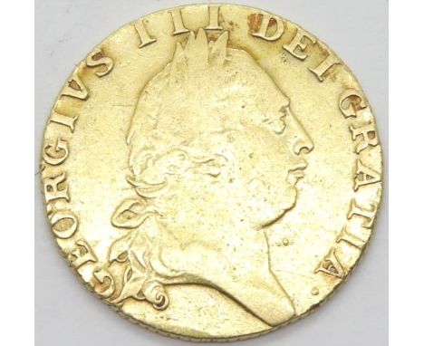 George III 1790 spade guinea. P&amp;P Group 1 (£14+VAT for the first lot and £1+VAT for subsequent lots) 