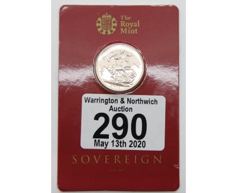Full encased 2015 Elizabeth II sovereign. P&amp;P Group 1 (£14+VAT for the first lot and £1+VAT for subsequent lots) 