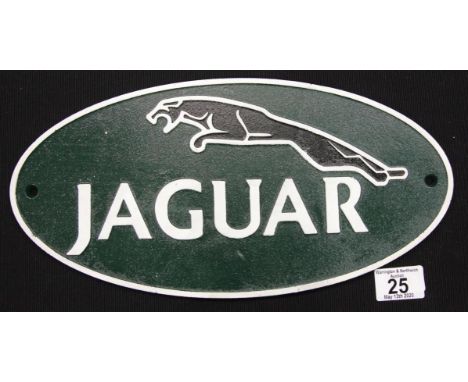 Cast iron Jaguar sign W: 35 cm. P&amp;P Group 2 (£18+VAT for the first lot and £2+VAT for subsequent lots) 